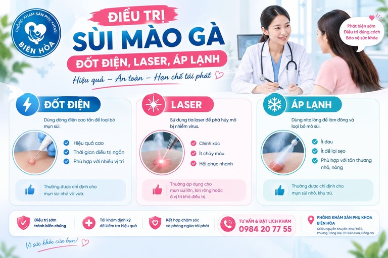 Điều trị sùi mào gà bằng đốt điện, laser hay áp lạnh - phương pháp nào phù hợp