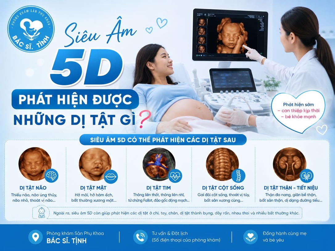 siêu âm 5D phát hiện dị tật gì